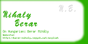 mihaly berar business card